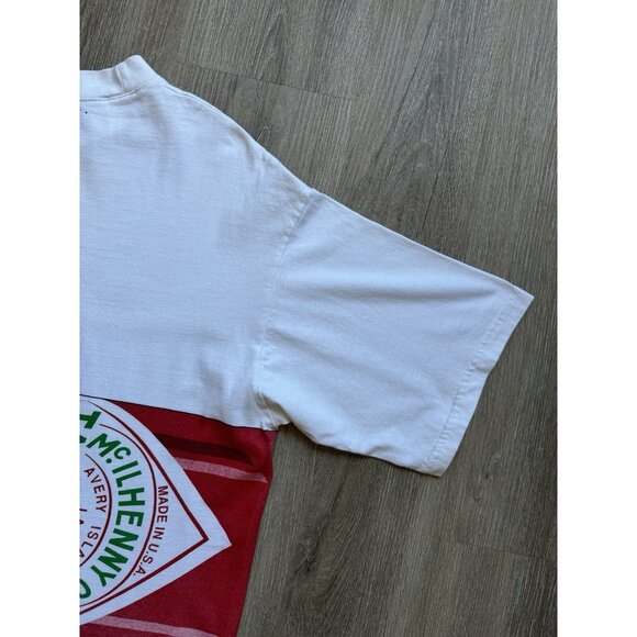 Vintage 90s Tabasco Hot Sauce Promo XL White Wrap Around Art Rare Food - Picture 12 of 16